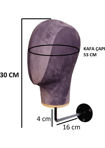 Duvara Monte Bayan Kumaş Kaplı Kafa Mankeni fiyatları