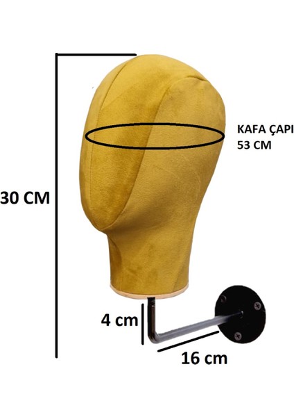 Duvara Monte Bayan Kumaş Kaplı Kafa Mankeni fiyatları