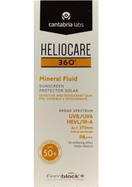 Heliocare 360 Mineral Fluid Spf+50 Güneş Koruyucu Krem 50 ml