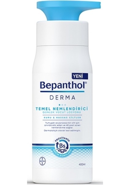 Derma Temel Nemlendirici Vücut Losyonu 400 ml