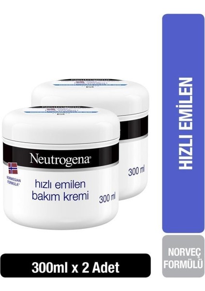 Norveç Formülü Hızlı Emilen Bakım Kremi 300 ml X2