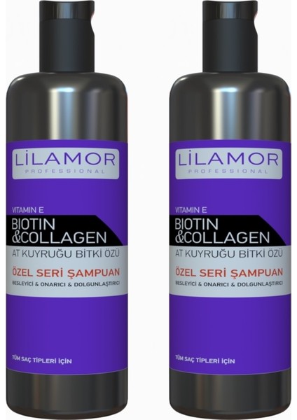 Biotin Ve Collagen - At Kuyruğu Bitki Özlü Şampuan 400ml+400ml Özel Seri - 2li Eko Set