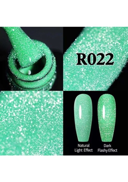 Reflective Fluorescent Gel Karanlıkta Parlayan Simli Kalıcı Oje R022 modelleri