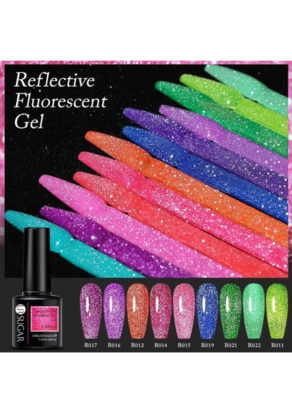 Reflective Fluorescent Gel Karanlıkta Parlayan Simli Kalıcı Oje R022 fırsatları