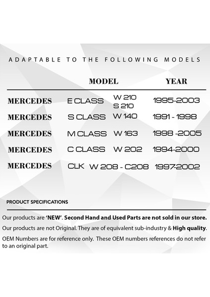 DNC Auto Part Mercedes C Class W202 Için Radyo Düğme Kapağı