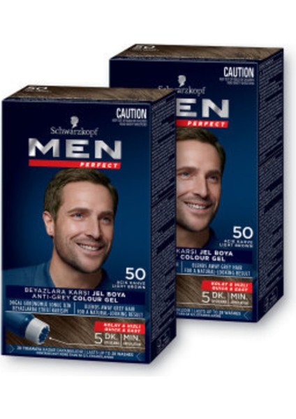 Men Perfect Schwarzkopf Saç Boyası 50 - Açık Kahve X 2 Adet