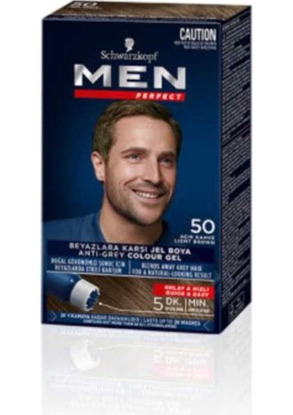 Men Perfect Amonyaksız Jel 50-Açık Kahve 6 Adet (Yeni Ambalaj)