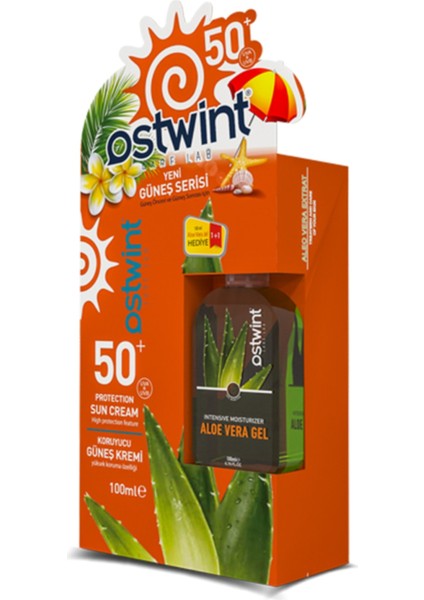 Spf 50+ Güneş Kremi 100 ml E Vitaminli + Aloe Vera Jel 100 ml