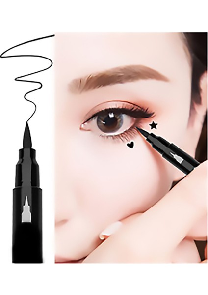 Çift Taraflı Kalp ve Yıldız Desenli Kalem Eyeliner 2 Adet