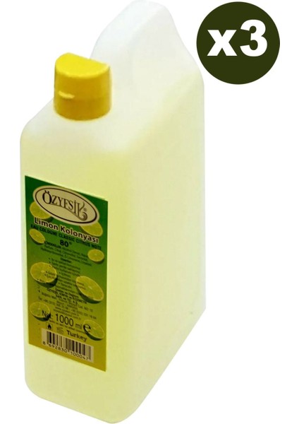 Limon Kolonyası 80°c 1000 ml X3 Adet Özyeşil
