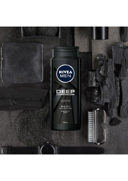 Men Deep Dimension Duş Jeli 500ML+ Sprey Deodorant 150ML + Roll On Deodorant 50ML + Banyo Lif modelleri