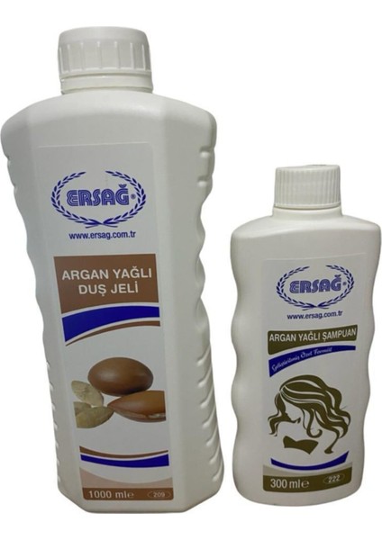 Argan Yağlı Duş Jeli 1000 Ml+Argan Yağlı Şampuan 300 ml