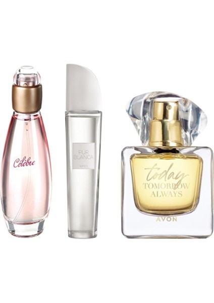 Celebre Edt 50 ml + Pur Blanca Edt 50 ml 4 Tta Today Edp 50 ml (Yeni Şişe) 3lü Set