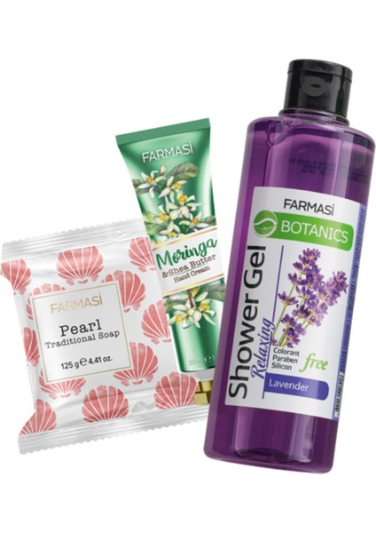 3 Lü Set Duş Jeli Sabun El Kremi