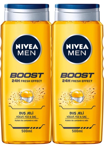 Nıvea Men Boost Erkek Duş Jeli 500 ml X2