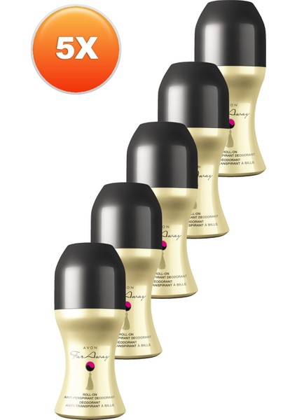 Far Away Kadın Rollon - 50 ml x 5'li Set