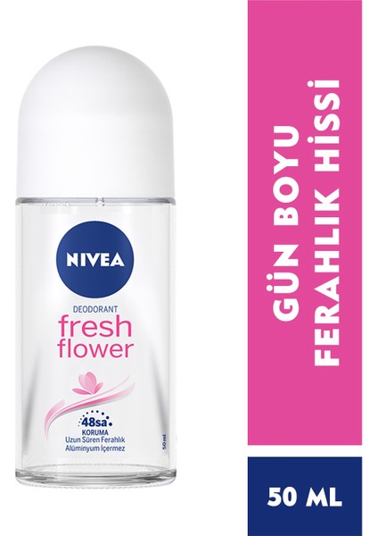 Kadın Roll On Deodorant Fresh Flower,48 Saat Deodorant KORUMASI,150ML,TAZE Çiçek Kokusu