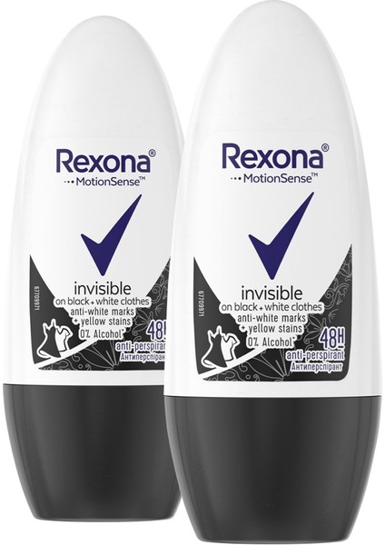 Kadın Roll On Deodorant Invisible Siyah ve Beyaz Giysiler İçin 50 ml X2 Adet fiyatları