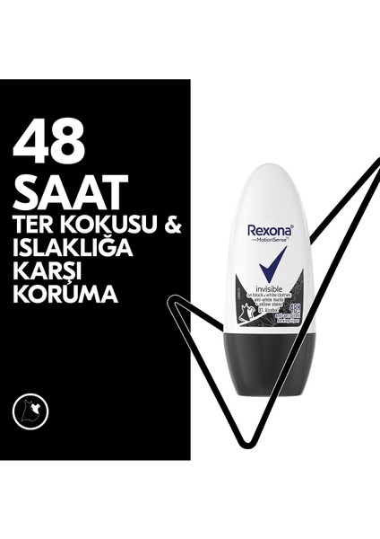 Kadın Roll On Deodorant Invisible Siyah ve Beyaz Giysiler İçin 50 ml X2 Adet modelleri