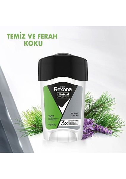 Men Clinical Protection Stick Deodorant Active Fresh 45 ml indirimleri