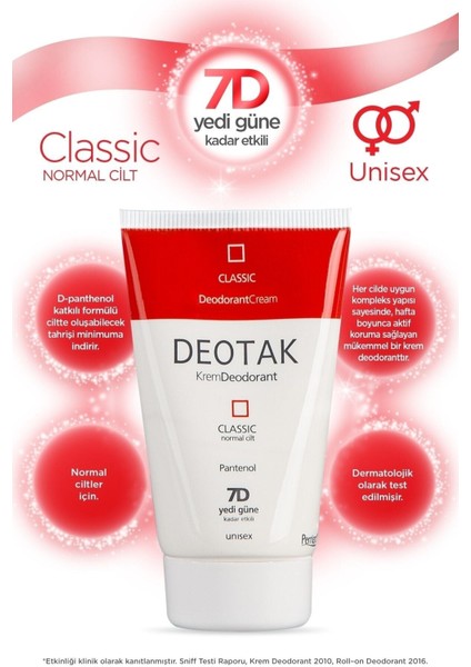 Normal Ciltlere Özel Klasik Krem Deodorant 35ML Deotak Balim