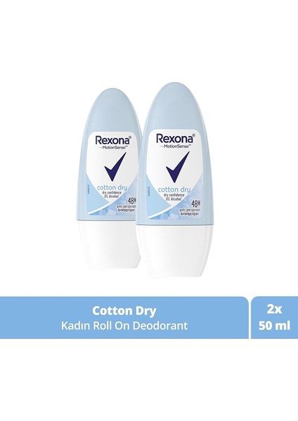 Cotton Dry 50 ml Kadın Roll On Deodorant 3014260106959 2 Adet