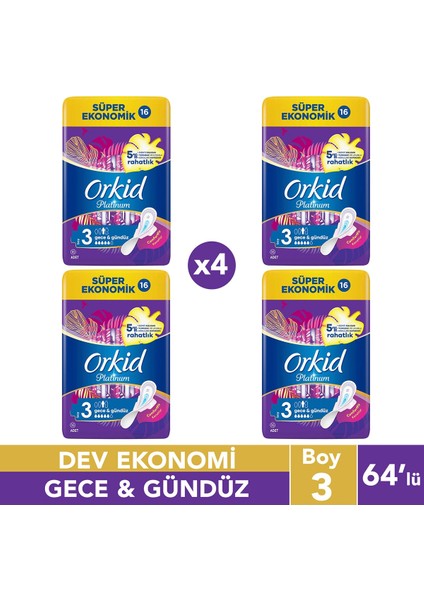 Platinum Hijyenik Ped Gündüz Gece 64 Adet