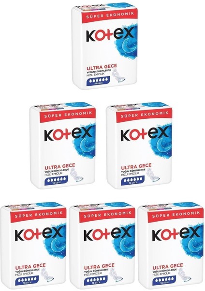Ultra Quadro Süper Gece 16 Lı 6 Paket 96 Adet