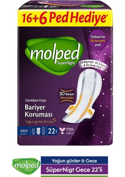 Supernight Gece Hijyenik Ped 22'Li X 4 Paket fiyatları