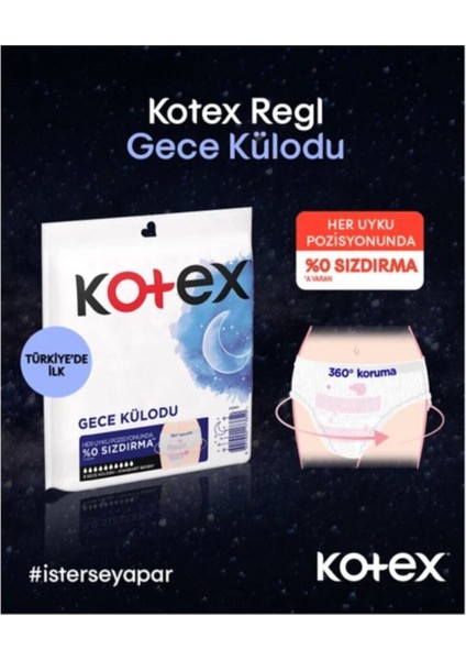 Regl Gece Külodu 2'Li 5 Paket Kotex Regl Gece
