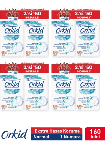 Extra Hassas Koruma Normal Süper Ekonomik Paket 160 Ped (20x8) Boy 1