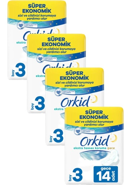 Extra Hassas Dörtlü Gece 14'Lü X 4 Adet