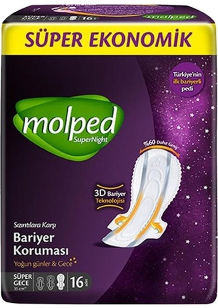 Super Night Süper Gece Paketi 16'Lı 6 Adet Molped