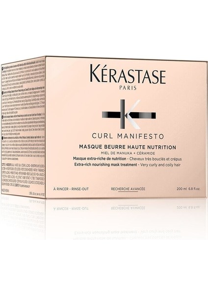 Curl Manifesto Masque Beurre Haute Nutrition Kıvırcık Saçlar Için Besleyici Saç Maskesi