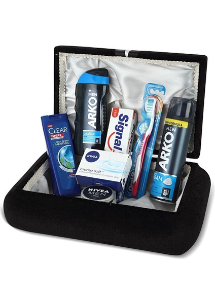 Erkek Cilt Bakım Seti - Damat Çeyiz Nişan Bohça Sandık Seti