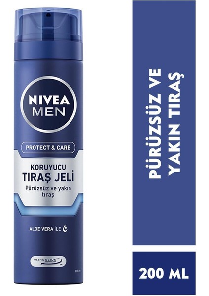 Men Protect&care Tıraş Jeli 200ML,KURU Ciltler Için,pürüzsüz Tıraş