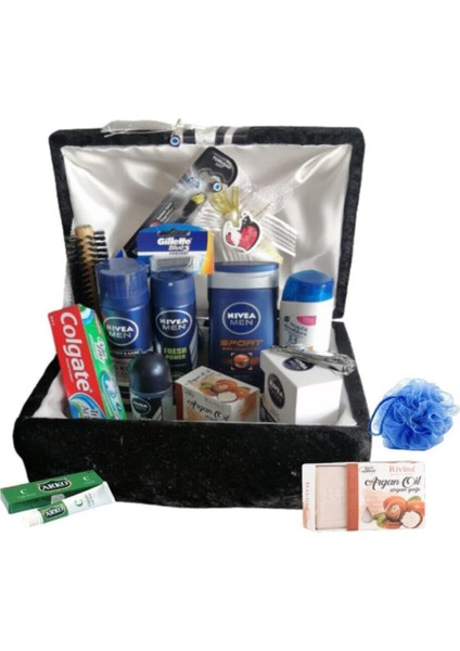 Damat Bohçası Erkek Bakım Seti Şık Tasarım 8 Parça Nişan Bohça Seti modelleri