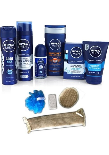 Erkek Cilt Bakım ve Banyo Seti - Lif ve Kese Seti