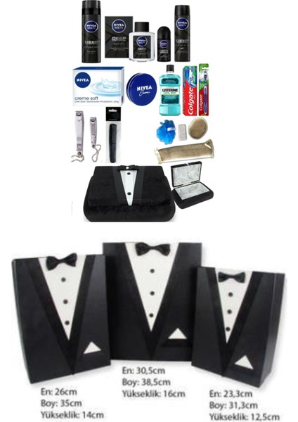 Damat Çeyiz Bohça Sandık Seti - Deep Full Lüks Set Damat Bohça Çeyiz Kutusu / Kolisi 3'lü Set