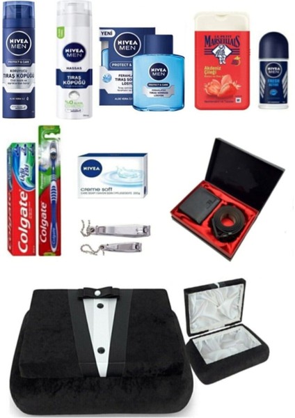 Damat Söz Nişan Ceyız Sandıgı Bohca Seti - Cüzdan+Kemer Set