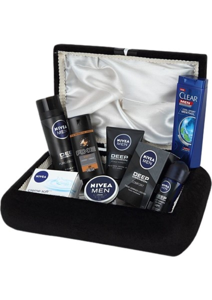 Erkek Bakım Seti - Damat Çeyiz Nişan Bohça Sandık Seti GP0012