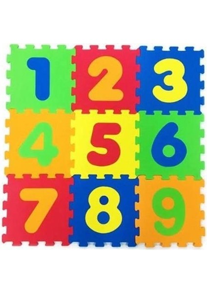 9 Adet 33X33 Rakamlar-Sayılar Oyun Karosu Yer Matı Eva Puzzle Minder 9 Parça Eğitici Oyun Halısı