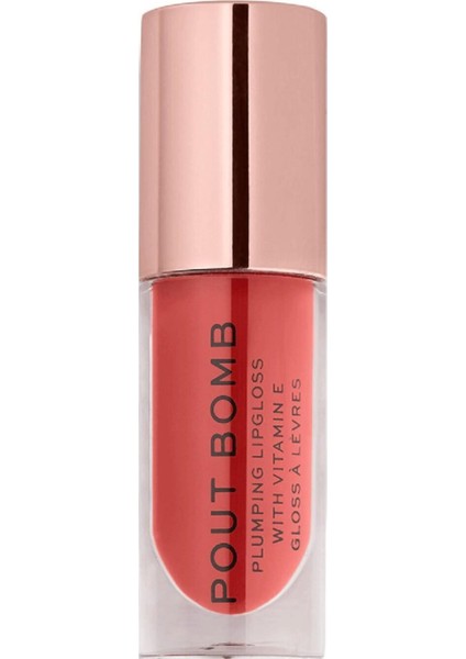 Makeup Revolution Revolution Dudak Dolgunlaştırıcı ve Parlatıcı - Pout Bomb Plumping Gloss - Peachy