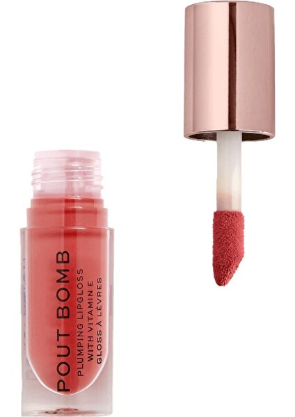 Makeup Revolution Revolution Dudak Dolgunlaştırıcı ve Parlatıcı - Pout Bomb Plumping Gloss - Peachy