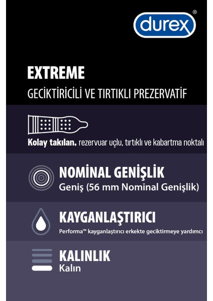 Extreme 40'Lı Geciktiricili Ve Tırtıklı Prezervatif