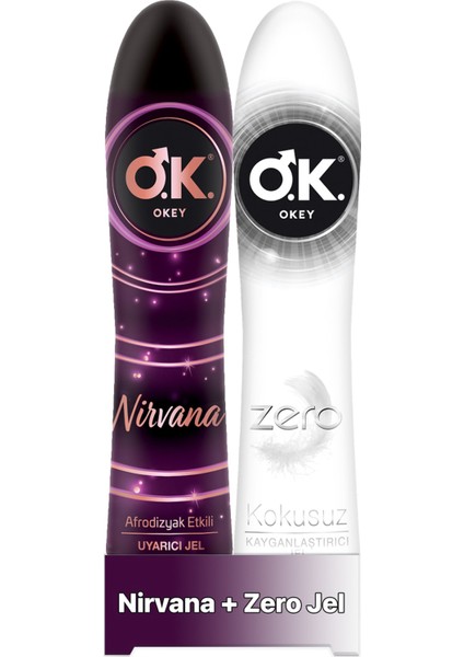 Nirvana Uyarıcı Jel 100 Ml +Okey Zero Kayganlaştırıcı Jel 100 Ml