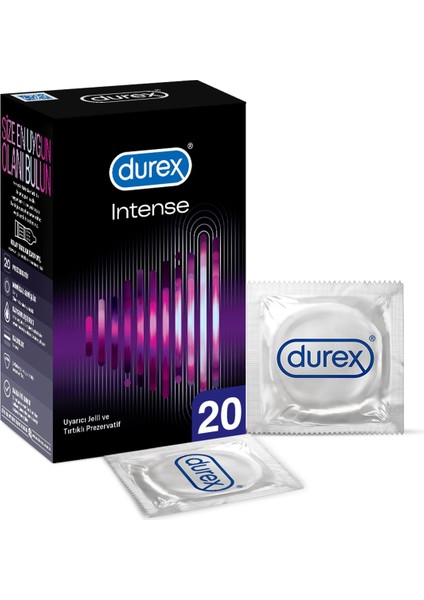 Intense 20'Lı Uyarıcı Jelli Ve Tırtıklı Prezervatif