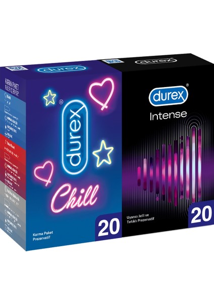 Chill Karma Paket Prezervatif 20’Li + Durex Intense Prezervatif, 20' Li