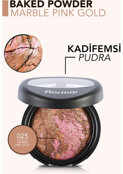 Pudra - Baked Powder Marble Pink Gold No: 25 indirimleri