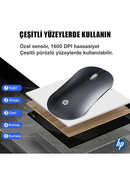 Hp DM10 2,4ghz Wireless Bluetooth Kablosuz Sessiz Mouse